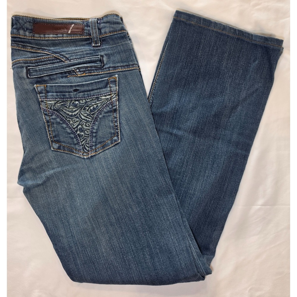 Yanuk Womens Jeans 31 Bootcut Embroidered Pocket Y2K Low Rise Made USA 30 Inseam
